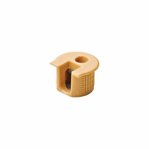 Hafele Connector Housing, Rafix 20 System, without Ridge, Plastic, with Tightening Element, For wood thickness 19 mm, maple, Item# 263.10.165, 26310165, 263-10-165