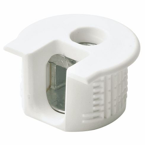 Hafele Connector Housing, Rafix 20 System, without Ridge, Plastic, with Tightening Element, For wood thickness 16 mm, white, Item# 263.10.703, 26310703, 263-10-703
