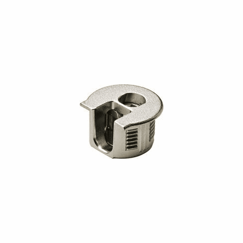 Hafele Connector Housing, Rafix 20 System, without Ridge, Zinc, with Tightening Element, For wood thickness 16 mm, nickel-plated, Item# 263.11.703, 26311703, 263-11-703