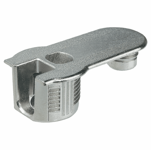 Hafele Connector Housing, Rafix SE 32 System, without Ridge, Zinc, With tightening element, For wood thickness 19 mm, drilling depth D: 14.2 mm, dim. A: 9.5 mm, nickel-plated, Item# 263.13.705, 26313705, 263-13-705