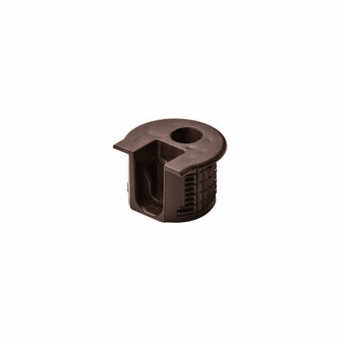 Hafele Connector Housing, Rafix 20 System, without Dowel, with Ridge, Plastic, with Tightening Element, For wood thickness 19 mm, brown, Item# 263.14.105, 26314105, 263-14-105