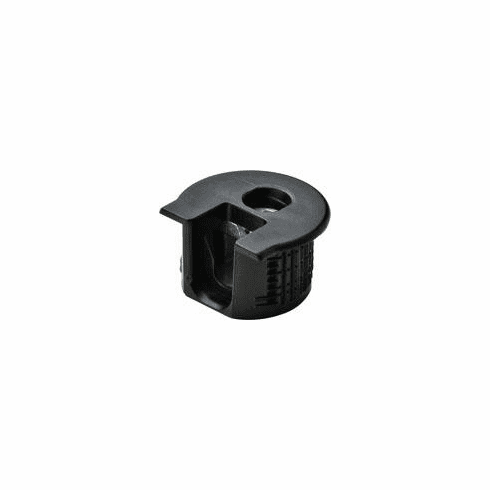 Hafele Connector Housing, Rafix 20 System, without Dowel, with Ridge, Plastic, with Tightening Element, For wood thickness 16 mm, black, Item# 263.14.303, 26314303, 263-14-303