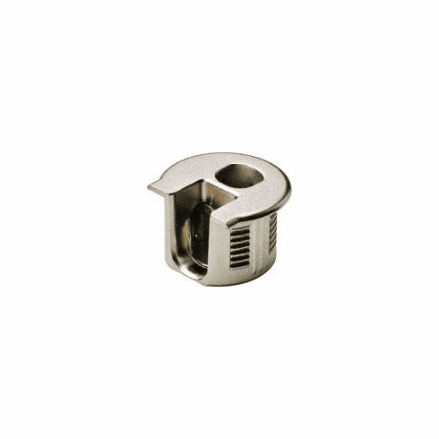 Hafele Connector Housing, Rafix 20 System, without Dowel, with Ridge, Zinc, with Tightening Element, For wood thickness 19 mm, nickel-plated, Item# 263.15.705, 26315705, 263-15-705