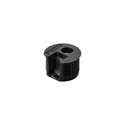 Hafele Connector Housing, Rafix 20 Flush System, Without Ridge, Plastic, For wood thickness 19 mm, black, Item# 263.50.305, 26350305, 263-50-305