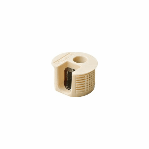 Hafele Connector Housing, Rafix 20 Flush System, Without Ridge, Plastic, For wood thickness 19 mm, beige, Item# 263.50.405, 26350405, 263-50-405