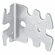 Hafele Universal Connecting Bracket, for 32 mm Series Holes, Steel, Galvanized, Item# 264.25.909, 26425909, 264-25-909