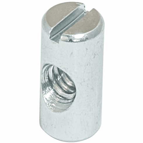 Hafele Cross Dowel, 1/4 - 20 x 20 mm, Slotted, Center thread, Steel, zinc-plated, Item# 264.86.020, 26486020, 264-86-020