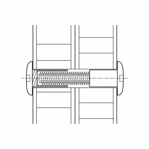 Hafele Connecting Screw, M6 Clamping range 30-36 mm