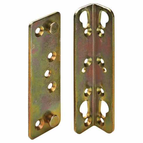 Hafele TOMMO Bed Fitting, 120 mm, Yellow galvanized, Item# 271.09.930, 27109930, 271-09-930