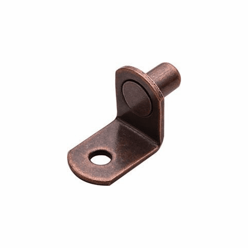 Hafele Metal Shelf Supports, 1/4", with Securing Screw Hole, Bronzed, Item# 282.11.154, 28211154, 282-11-154