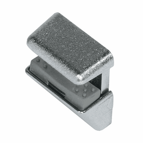 Hafele Glass Shelf Support, for 3 and 5 mm, Zinc, 3 and 5 mm hole, Nickel-plated, Item# 282.13.600, 28213600, 282-13-600