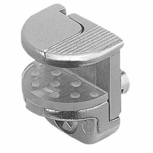 Hafele Glass Shelf Support, for Glass Thickness of 8/10/12 mm, For insertion and tightening in a pre-drilled hole, Nickel plated, Item# 282.13.712, 28213712, 282-13-712