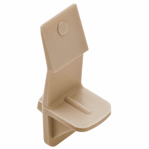 Hafele Shelf Support, with Plug and Spring Clip, 1/4", For wood shelves 1/2" thick, Beige, Item# 282.17.469, 28217469, 282-17-469