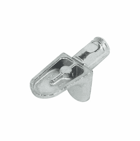 Hafele Shelf Support, for 5 mm Hole, Steel, load-bearing capacity 80 kg (in compliance with DIN EN 1727:1998-06), with lip, Nickel-plated, Item# 282.24.710, 28224710, 282-24-710