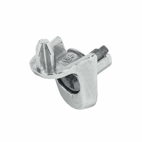 Hafele Shelf Support, for 5 mm Hole, Steel, load-bearing capacity 80 kg (in compliance with DIN EN 1727:1998-06), with lip, Nickel-plated, Item# 282.26.715, 28226715, 282-26-715