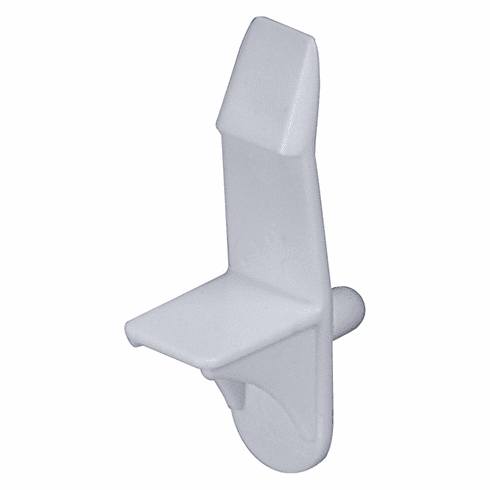 Hafele Shelf Support, With Spring Clip, For wood shelves 16 mm thick, white, Item# 282.47.730, 28247730, 282-47-730