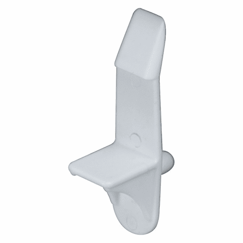 Hafele Shelf Support, With Spring Clip, for wood shelves 19mm thick, white, Item# 282.47.740, 28247740, 282-47-740
