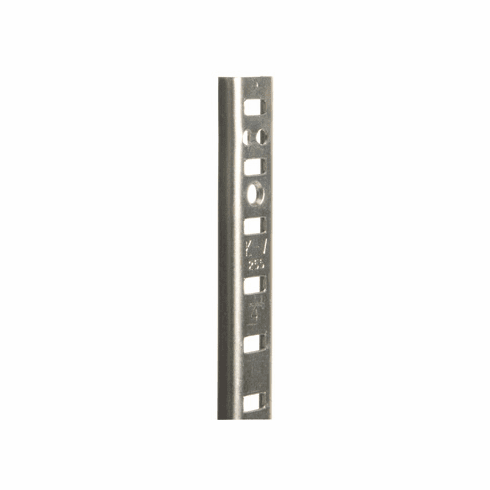 Hafele 255 Series Pilaster Standards, KV, 5/8" x 3/16", 23 ga. Steel, Model 255 ZC, weight capacity up to 500 lbs./pair, length 36"; zinc, Item# 283.18.905, 28318905, 283-18-905