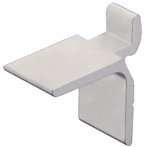 Hafele Shelf support, aluminum, load bearing capacity 12.5 kg per piece, for shelf support strip with intervals of 25 mm, silver colored anodized, Item# 283.68.907, 28368907, 283-68-907