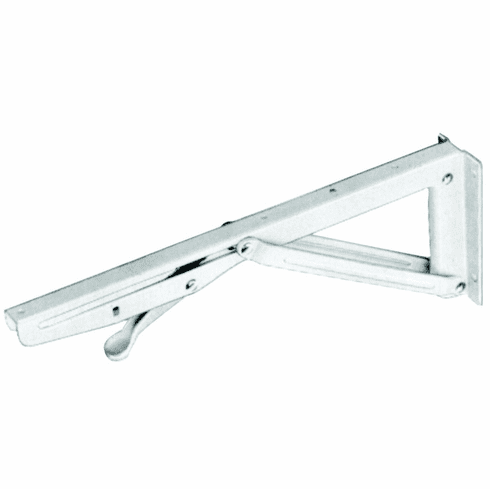 Hafele Folding Bracket, with Locking Device in Supporting Arm, Load capacity up to 110 lbs., White, Item# 287.49.724, 28749724, 287-49-724