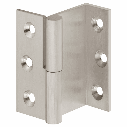 Hafele Cranked Hinge, Butting for Front-Hung Doors, Crank L1, Mounting: Right, matt nickel, Item# 307.01.627, 30701627, 307-01-627