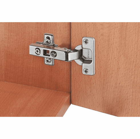 Hafele Concealed Cup Hinge, Hfele Metalla A 110, half overlay mounting/twin mounting, For standard application, 8 mm crank, 45/9.5, nickel plated, Item# 311.90.521, 31190521, 311-90-521