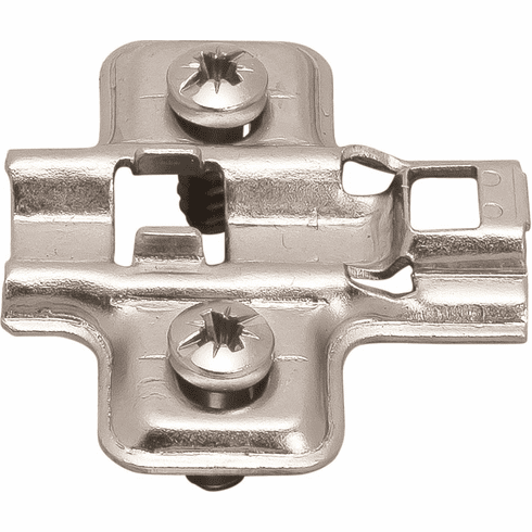 Hafele Mounting Plate, Flanged, for Clip-On Hinges, Height adjustment 2 mm via slot, Height: 0, Item# 315.98.530, 31598530, 315-98-530