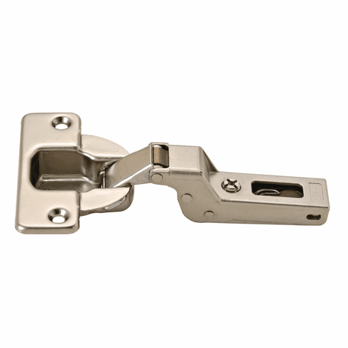 Hafele Concealed Thick Door Hinge, Salice, 94 Opening Angle, Half Overlay, cup fixing: For screw fixing, Self closing, model CFA7G99, nickel-plated, Item# 329.05.614, 32905614, 329-05-614