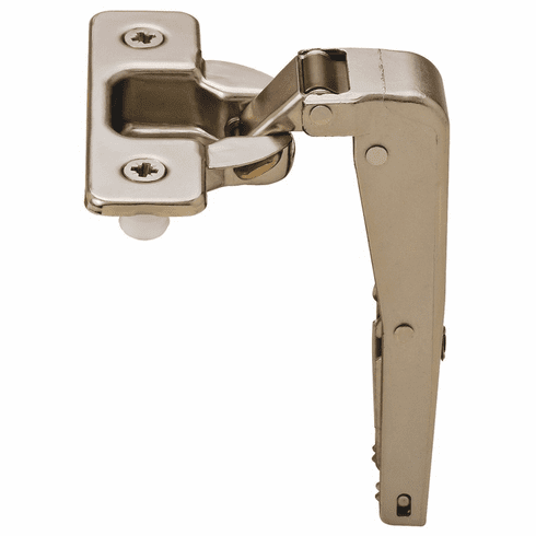 Hafele Blind Corner Concealed Hinge, Salice, 94° Opening Angle, Self Close, Inset Mounting, Nickel-Plated, Special Application, Screw-on, model C2PBN99AC, Item# 329.11.506, 32911506, 329-11-506