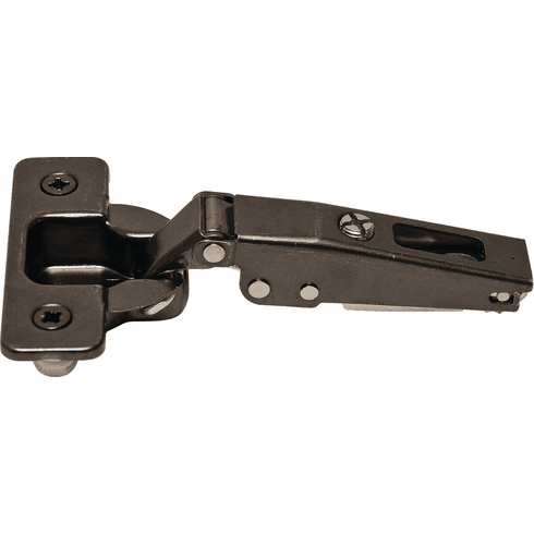 Hafele Concealed Hinge, Salice 200 Series/700 Series, 110 Opening Angle, 1/2" Overlay, Titanium Finish, Press-fit, model C2R6D66, Item# 329.17.568, 32917568, 329-17-568