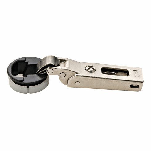 Hafele Glass Door Concealed Hinge, Salice, 94° Opening Angle, Self Closing, Half Overlay, For screwing into 26 mm cup drilling, model C2C7G39, Item# 329.21.511, 32921511, 329-21-511