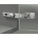 Hafele Concealed hinge, Duomatic 110°, full overlay mounting, for glass and mirror doors, No glass drilling required, With automatic closing spring, Item# 329.26.622, 32926622, 329-26-622