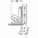 Hafele Concealed hinge, Duomatic 110°, full overlay mounting, for glass and mirror doors, No glass drilling required, With automatic closing spring, Item# 329.26.622, 32926622, 329-26-622