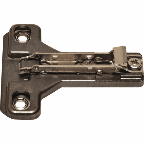 Hafele Clip Face Frame Mounting Plate, Salice, Titanium Finish, Screw-Mounted, 4 mm 1/2" Overlay, BAU3R46, Item# 329.64.574, 32964574, 329-64-574