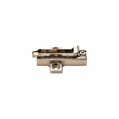 Hafele Aluminum Frame Wing Mounting Plate, Salice, Without Pre-Installed Euro Screws, quick fixing system, pre-mounted Euro screws, depth adjustable via eccentric, 6 mm, BAR3R69, nickel-plated, Item# 329.71.506, 32971506, 329-71-506