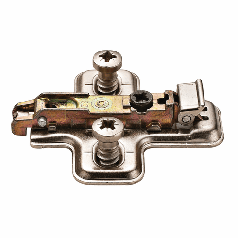 Hafele Clip Mounting Plate, Salice, with quick fixing system, With pre-mounted Euro screws, Distance D: 6 mm, drilling depth: 11 mm, Item# 329.74.516, 32974516, 329-74-516