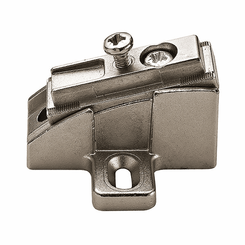 Hafele Wing Mounting Plate, Salice, Slide-on, Wood Screw, Angle from +10 to +30, Slide-on system, fixing with chipboard screws, Model B2V3BW9S/15, Item# 329.84.120, 32984120, 329-84-120