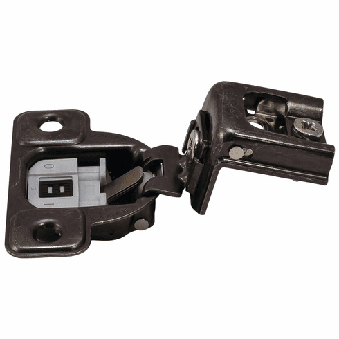 Hafele Concealed Hinge, Salice Excentra 2-Cam, 106 Opening Angle, Soft Close, 1 1/4" Overlay, Titanium, screw-on, model CUP3AD6, Item# 343.61.526, 34361526, 343-61-526