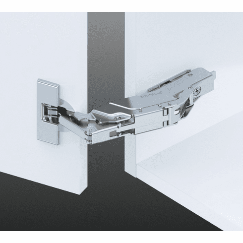 Hafele Concealed Hinge, Grass TIOMOS, 155 Opening Angle, Half Overlay, for cabinets with internal drawer boxes with railing or pull-out shelves, Self close, Impresso, model F034139408217, Item# 348.32.532, 34832532, 348-32-532