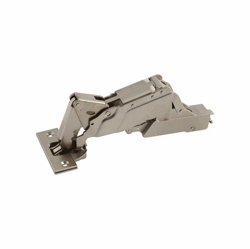 Hafele Concealed Hinge, Grass TIOMOS, 155 Opening Angle, Half Overlay, for cabinets with internal drawer boxes with railing or pull-out shelves, Soft close, screw-on, model F028138563217, Item# 348.32.802, 34832802, 348-32-802