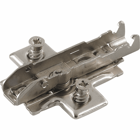 Hafele Wing Baseplate, Grass TIOMOs, 4-Point Fixing with Pre-Mounted Euro Screws, Height adjustment via worm gear, Height 2 mm, model F058139762228, Item# 348.38.522, 34838522, 348-38-522
