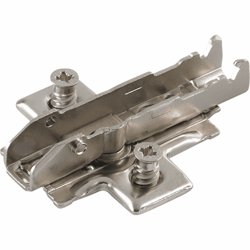 Hafele Wing Baseplate, Grass TIOMOs, 4-Point Fixing with Pre-Mounted Euro Screws, Height adjustment via worm gear, Height 3.5 mm, model F058139764228, Item# 348.38.524, 34838524, 348-38-524