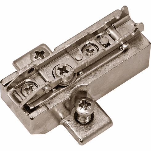 Hafele Wing Baseplate, Grass TIOMOS 2-Point Fixing with Euro Screws, Height adjustment via worm gear, Height: 9.5 mm, model F058139882217, Item# 348.39.505, 34839505, 348-39-505