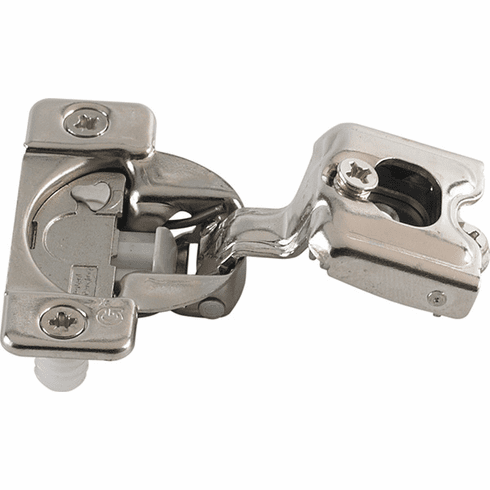 Hafele Concealed Face Frame Hinge, Grass TEC Wrap Around, 108 Opening Angle, Soft-Close, 1" Overlay, Press-fit; Model 02745A-15, Item# 348.90.024, 34890024, 348-90-024