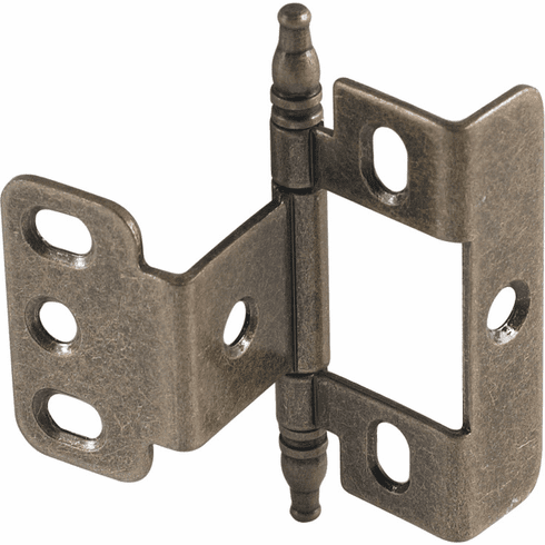 Hafele Decorative Butt Hinge, Full Wrap, Non-Mortise, Minaret Finial, For inset face frame doors, Antique brass, Item# 351.86.100, 35186100, 351-86-100
