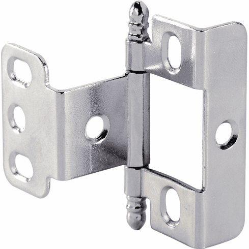 Hafele Decorative Butt Hinge, Full Wrap, Non-Mortise, Ball Finial, For inset face frame doors, Chrome-plated, Item# 351.86.220, 35186220, 351-86-220