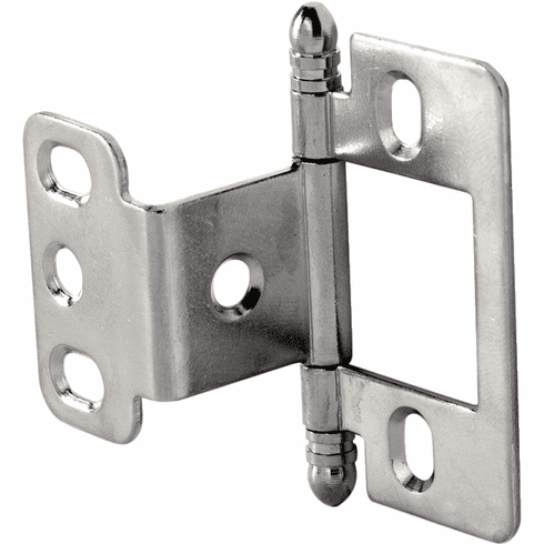 Hafele Decorative Butt Hinge, Partial Wrap, Non-Mortise, Ball Finial, For inset face frame doors, Chrome-plated, Item# 351.86.230, 35186230, 351-86-230