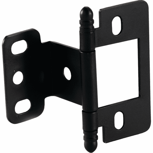 Hafele Decorative Butt Hinge, Partial Wrap, Non-Mortise, Ball Finial, For inset face frame doors, Black, Item# 351.86.330, 35186330, 351-86-330