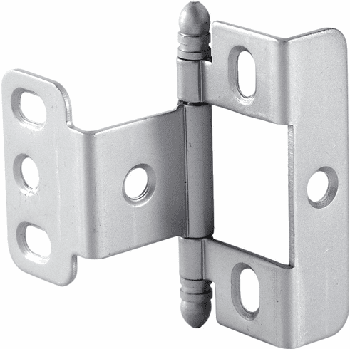 Hafele Decorative Butt Hinge, Full Wrap, Non-Mortise, Ball Finial, For inset face frame doors, Satin chrome, Item# 351.86.420, 35186420, 351-86-420
