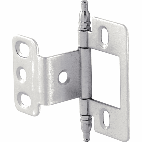 Hafele Decorative Butt Hinge, Partial Wrap, Non-Mortise, Minaret Finial, For inset face frame doors, Matt nickel, Item# 351.86.610, 35186610, 351-86-610